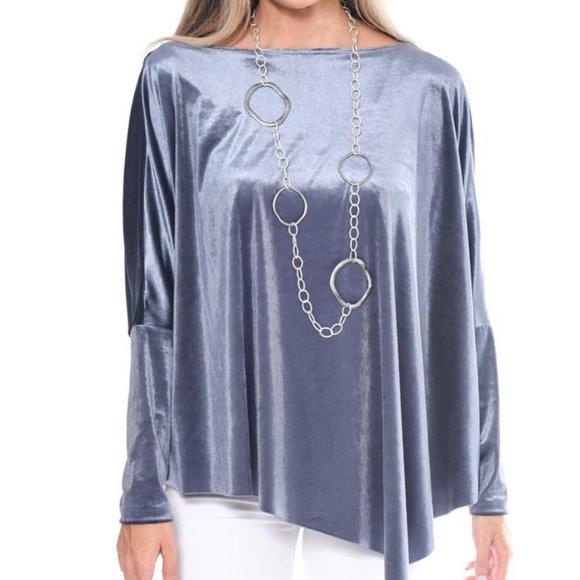 Asymmetrical Velour Pullover Top - Picture 1 of 2